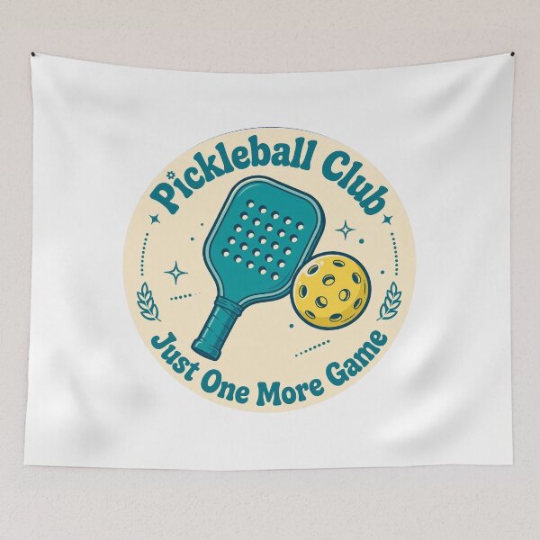 Item preview, Just One More Game Pickleball Club Badge - Retro Pickleball Sticker - Funny Pickleball designed and sold by Htkester1.