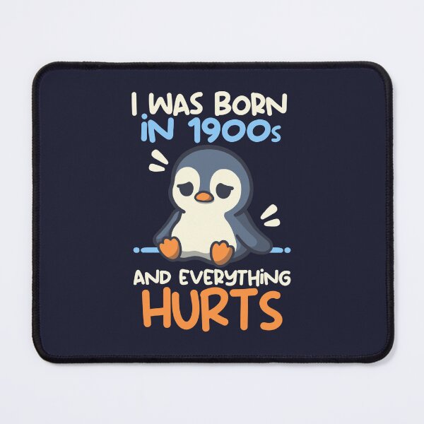Item preview, I Was Born in the 1900s and Everything Hurts - Funny Tired Penguin Vintage Humor Art designed and sold by NemiMakeit.