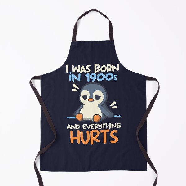 Item preview, I Was Born in the 1900s and Everything Hurts - Funny Tired Penguin Vintage Humor Art designed and sold by NemiMakeit.