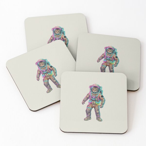 Item preview, Retro Neon Astronaut Cat – Vintage Cosmic Journey designed and sold by FootprintofLove.