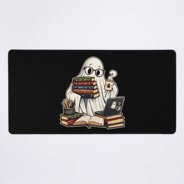 Item preview, Spooktober Ghost Librarian Cozy Reading Funny Halloween Book Lover Design designed and sold by PrintInkLab.