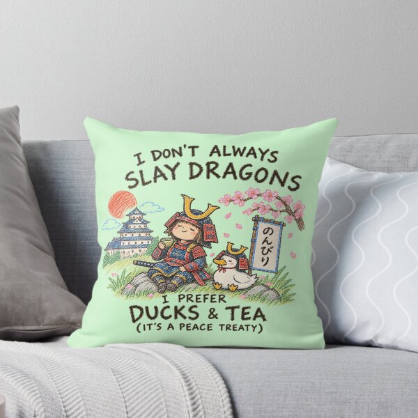 Item preview, Funny Samurai Duck T Shirt, Kawaii Japanese Tee, Cute Vintage Graphic Shirt, Funny Tea Lover Gift designed and sold by Emyku.
