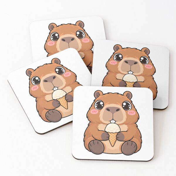 Item preview, Cute Kawaii Capybara With Ice Cream designed and sold by Eternalski.
