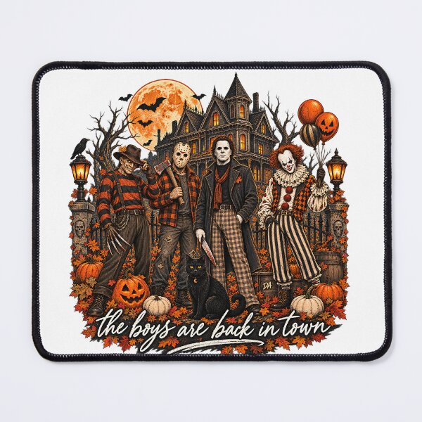 Item preview, The Boys Are Back In Town Horror Movie Villains Autumn Art designed and sold by DesignArtist.ia.