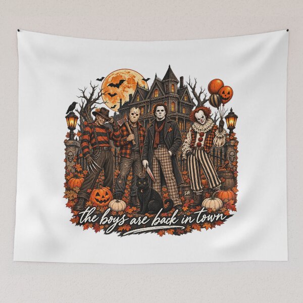 Item preview, The Boys Are Back In Town Horror Movie Villains Autumn Art designed and sold by DesignArtist.ia.