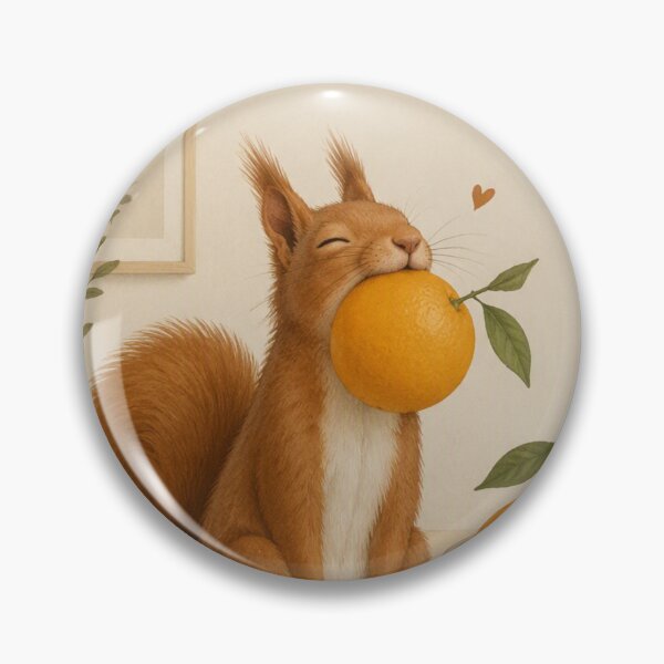 Artikelvorschau, Hygge Rotes Eichhörnchen & Orange "KÖSTLICH" Porträt entworfen und verkauft von NickWhittleArt.