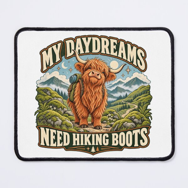 Item preview, My Daydreams Need Hiking Boots Cow Shirt designed and sold by ODDLUME CLUB.