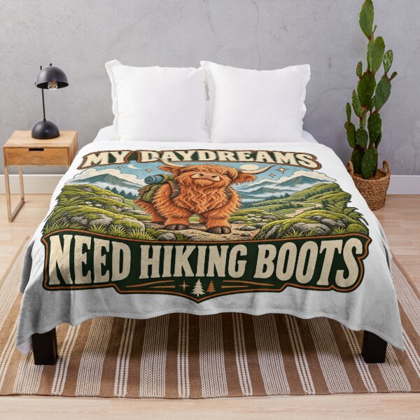 Item preview, My Daydreams Need Hiking Boots Cow Shirt designed and sold by ODDLUME CLUB.