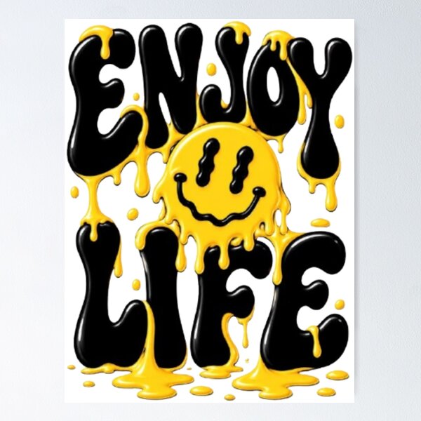 Item preview, Dripping Smiley Face Enjoy Life T-Shirt - Retro Acid Graphic Tee designed and sold by louda02.