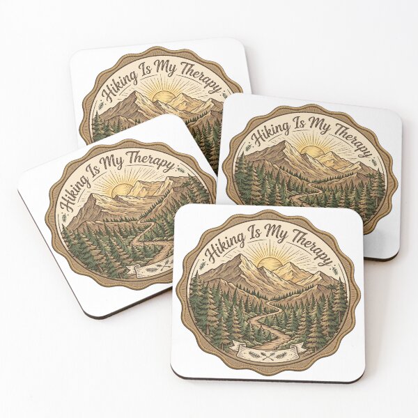 Item preview, Hiking Is My Therapy Badge - Vintage Mountain Trail - Hiking Lover designed and sold by Htkester1.