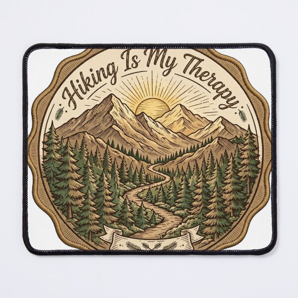 Item preview, Hiking Is My Therapy Badge - Vintage Mountain Trail - Hiking Lover designed and sold by Htkester1.