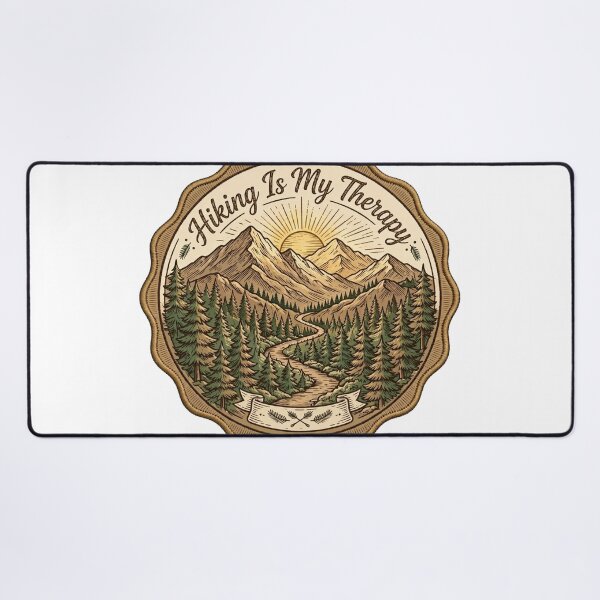 Item preview, Hiking Is My Therapy Badge - Vintage Mountain Trail - Hiking Lover designed and sold by Htkester1.
