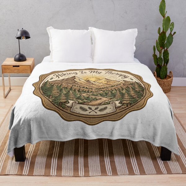 Item preview, Hiking Is My Therapy Badge - Vintage Mountain Trail - Hiking Lover designed and sold by Htkester1.