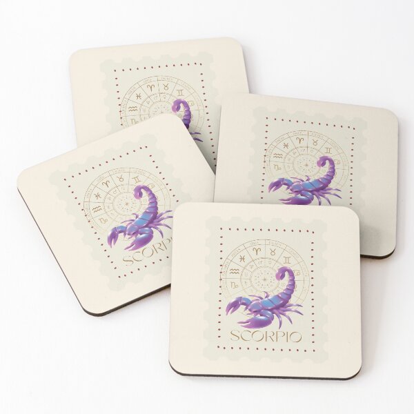 Item preview, Scorpio Zodiac Stamp – Celestial Vintage Astrology Art designed and sold by CozyMuse.