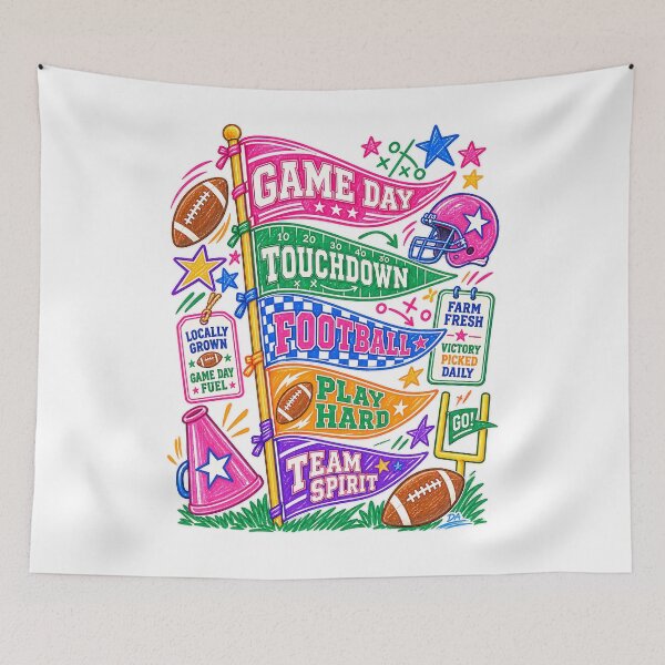 Item preview, Game Day Football Pennants Bright Colorful Sports Art designed and sold by DesignArtist.ia.