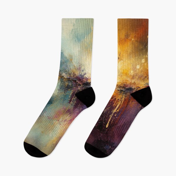 Item preview, Aurora Drips Modern Abstract Art Print in Teal Plum and Gold by Joey Santiago Fine Art designed and sold by Joey Santiago.