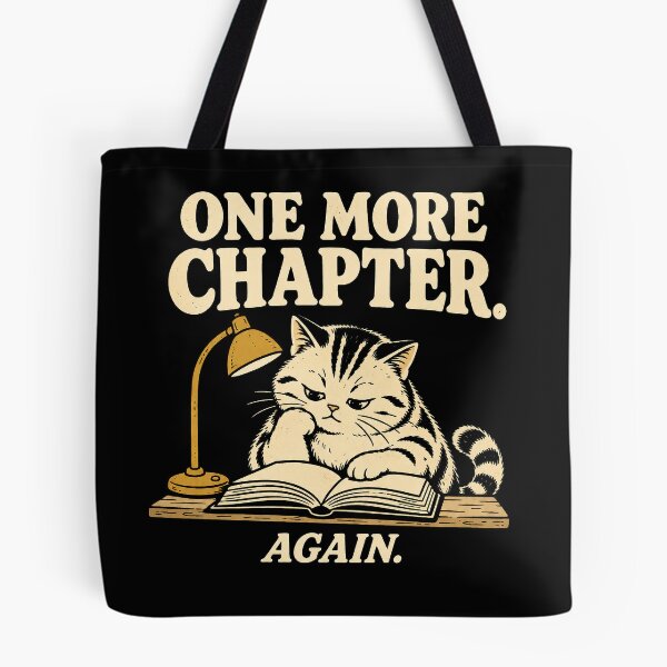 Item preview, One More Chapter Again – Funny Reading Cat designed and sold by DreamCraze.
