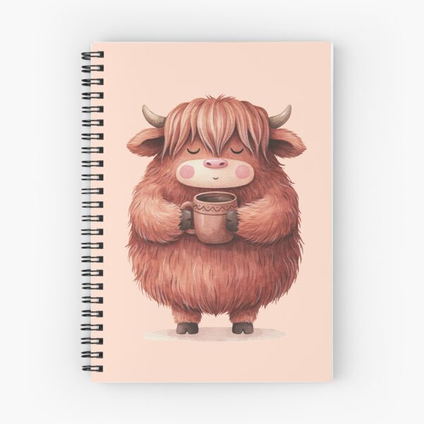 Item preview, Cozy Highland Cow with Coffee — Cute Fluffy Cow & Warm Drink Illustration. designed and sold by SaraSumi.