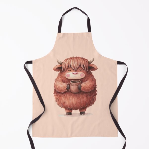 Item preview, Cozy Highland Cow with Coffee — Cute Fluffy Cow & Warm Drink Illustration. designed and sold by SaraSumi.