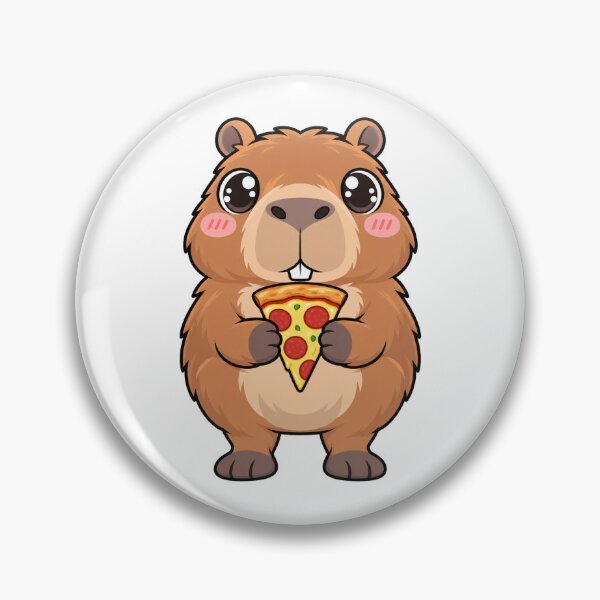 Item preview, Cute Kawaii Capybara With Pizza designed and sold by Eternalski.