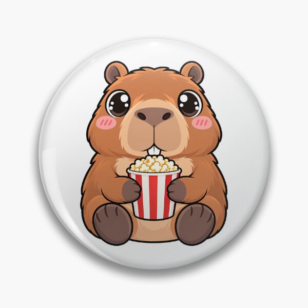 Item preview, Cute Kawaii Capybara With Popcorn designed and sold by Eternalski.