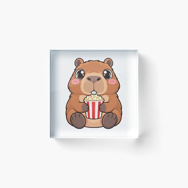 Item preview, Cute Kawaii Capybara With Popcorn designed and sold by Eternalski.