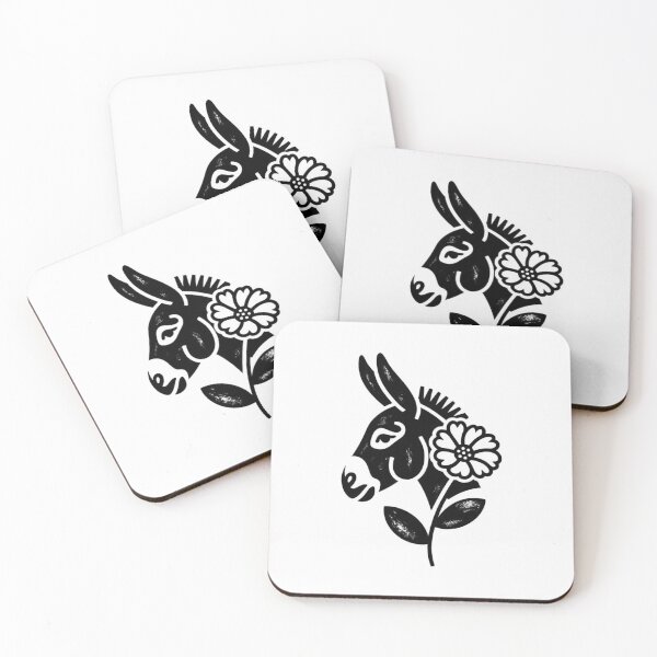 Item preview, Floral Donkey Silhouette designed and sold by Nocturnelinocut.