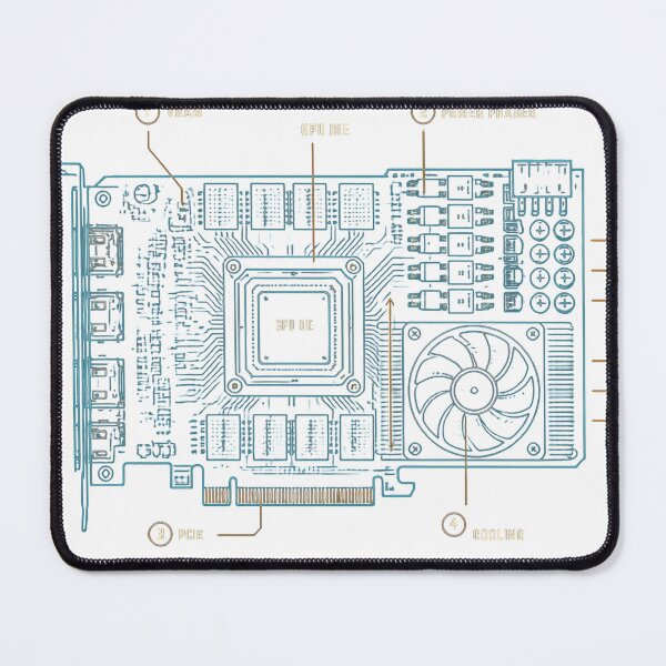 Item preview, GPU Blueprint Schematic — Graphics Card Technical Diagram designed and sold by ColdRoot.