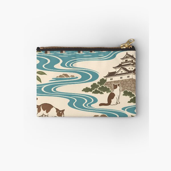 Item preview, Kochi Cats Japanese Flowing Water Pattern designed and sold by DAYAMA Japan.
