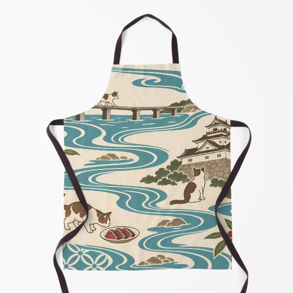 Item preview, Kochi Cats Japanese Flowing Water Pattern designed and sold by DAYAMA Japan.