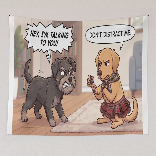 Item preview, Funny Dogs Arguing Nail Polish Cute Cartoon Humor Art designed and sold by AfresStudio.