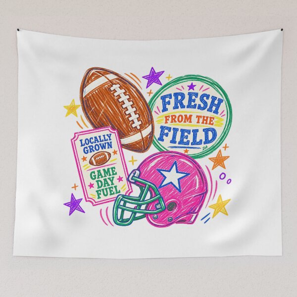 Item preview, Fresh From The Field Football Pink Helmet Sketch Art designed and sold by DesignArtist.ia.