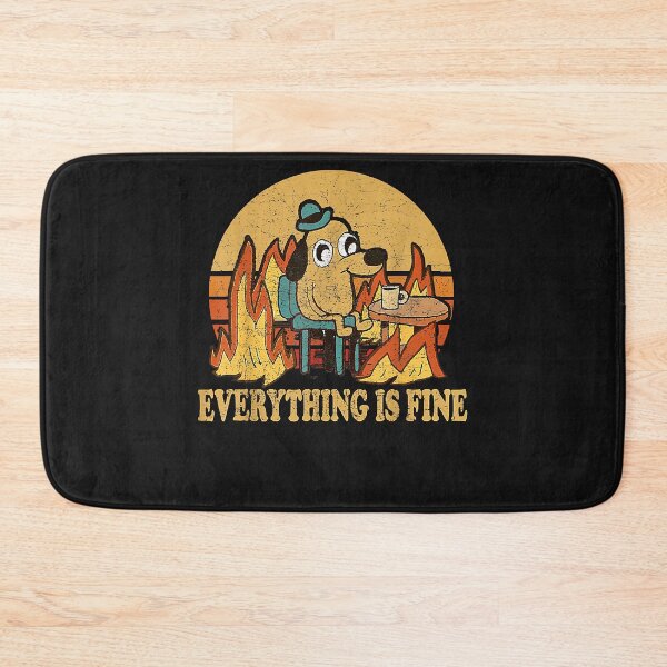 Item preview, Everything is Fine Dog Drinking Coffee Burning Meme designed and sold by KathieHilario.
