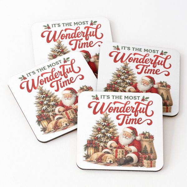 Item preview, It's the Most Wonderful Time Cozy Santa Christmas designed and sold by CatiaStudioArt.