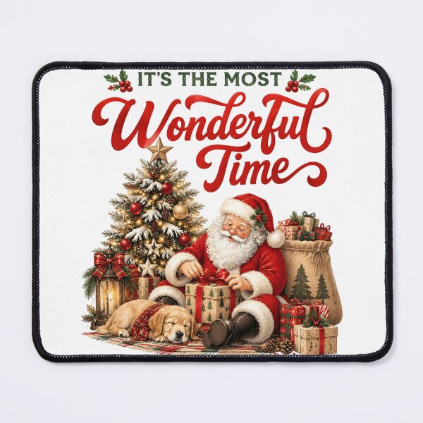 Item preview, It's the Most Wonderful Time Cozy Santa Christmas designed and sold by CatiaStudioArt.