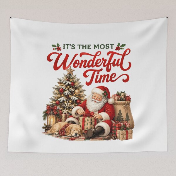 Item preview, It's the Most Wonderful Time Cozy Santa Christmas designed and sold by CatiaStudioArt.