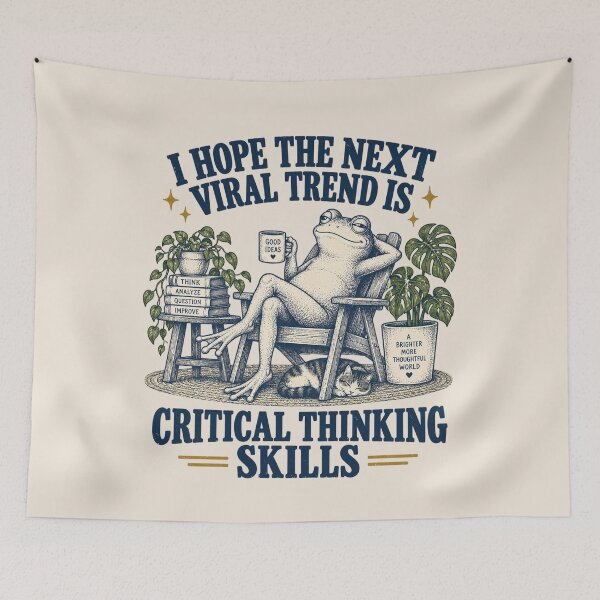 Item preview, I Hope The Next Viral Trend Is Critical Thinking Skills, Smart Frog Humor, Sarcastic Frog, Introvert Humor, Deep Thinker Gift, Witty Animal Meme, Clever Frog, Snarky Gift designed and sold by Cchotlan.