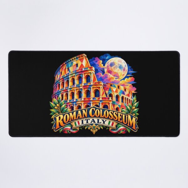 Item preview, ✅ Colorful geometric art of the Roman Colosseum (Italy) | Ancient Rome night sky design, for Europe lovers. designed and sold by Geometric Art..