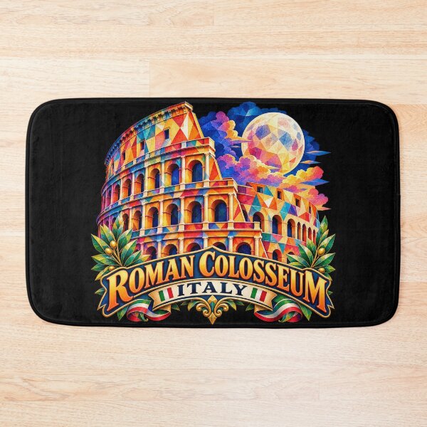 Item preview, ✅ Colorful geometric art of the Roman Colosseum (Italy) | Ancient Rome night sky design, for Europe lovers. designed and sold by Geometric Art..