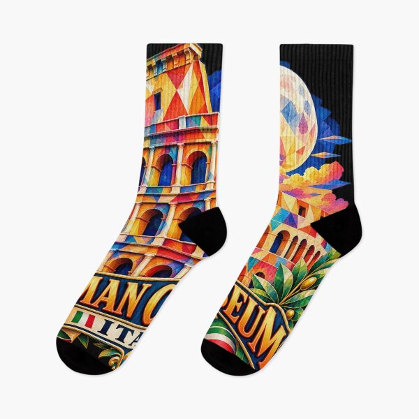 Item preview, ✅ Colorful geometric art of the Roman Colosseum (Italy) | Ancient Rome night sky design, for Europe lovers. designed and sold by Geometric Art..