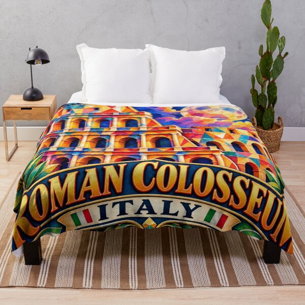 Item preview, ✅ Colorful geometric art of the Roman Colosseum (Italy) | Ancient Rome night sky design, for Europe lovers. designed and sold by Geometric Art..