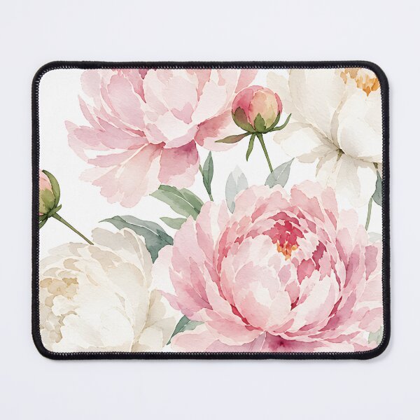 Item preview, Pink And White Peony Flower Bouquet Vintage Floral Watercolor Art HD Store designed and sold by bard-art.