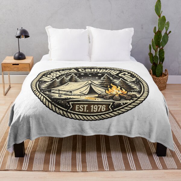 Item preview, Weekend Camping Club Badge - Vintage Camping - Tent Campfire Stars designed and sold by Htkester1.