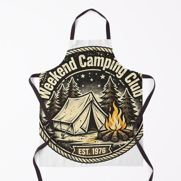 Item preview, Weekend Camping Club Badge - Vintage Camping - Tent Campfire Stars designed and sold by Htkester1.