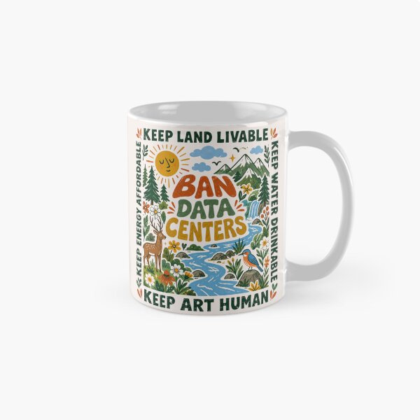Item preview, Protect Our Planet, Affordable Energy, Clean Drinking Water, Human Made Art, Anti AI, Say No To Data Centers, Creative Freedom, Artist Support designed and sold by Quiajia.