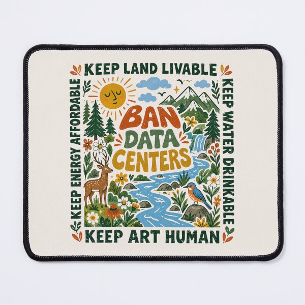 Item preview, Protect Our Planet, Affordable Energy, Clean Drinking Water, Human Made Art, Anti AI, Say No To Data Centers, Creative Freedom, Artist Support designed and sold by Quiajia.