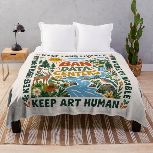 Item preview, Protect Our Planet, Affordable Energy, Clean Drinking Water, Human Made Art, Anti AI, Say No To Data Centers, Creative Freedom, Artist Support designed and sold by Quiajia.