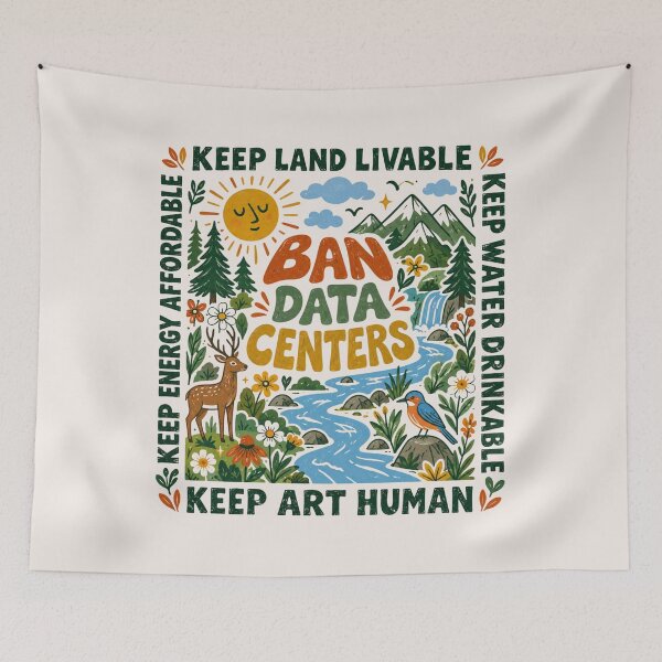 Item preview, Protect Our Planet, Affordable Energy, Clean Drinking Water, Human Made Art, Anti AI, Say No To Data Centers, Creative Freedom, Artist Support designed and sold by Quiajia.