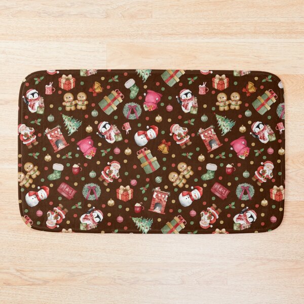 Item preview, Watercolor Christmas on Dark Brown  designed and sold by KSimpson838.