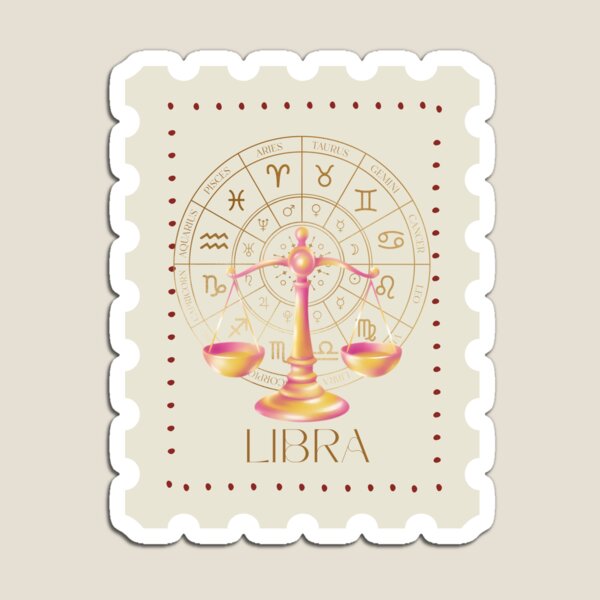 Item preview, Libra Zodiac Stamp – Celestial Vintage Astrology Art designed and sold by CozyMuse.
